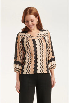 Smashed Lemon 24529 zigzag top | Beige - XL