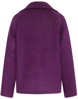 Smashed Lemon 24549 korte paarse overlap double-breasted jas | - XXL