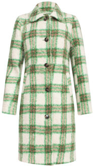 Smashed Lemon 24558 lange geruite jas | Beige - XS