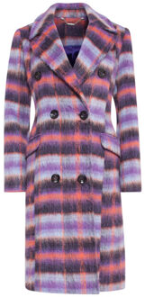 Smashed Lemon 24559 lange dubbelzijdige geruite jas | Veelkleurig - XXXL