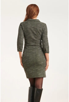 Smashed Lemon 24566 korte strakke polo jurk | Groen - XXL