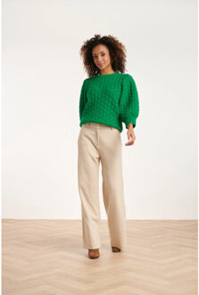 Smashed Lemon 24581 wijde pijpen broek | Beige - XL