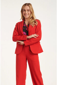 Smashed Lemon 24585 verfijnde blazer met losse pasvorm | Rood - XXXL