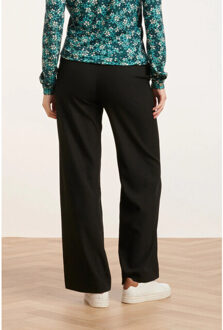 Smashed Lemon 24586 tailored broek met wijde pijpen | Zwart - S