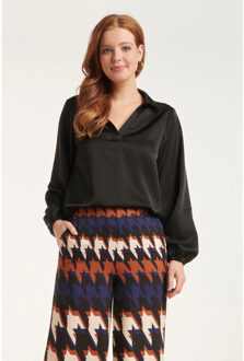 Smashed Lemon 24594 satijnen e top | Zwart - XL