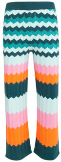 Smashed Lemon 24608 rijke zig-zag gebreide broek | Blauw - S