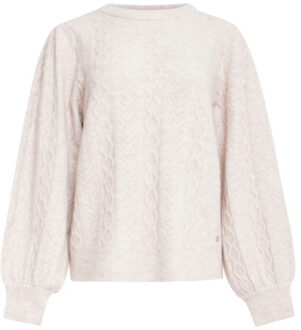Smashed Lemon 24619 gebreide trui met gevlochten structuur | Beige - XXL