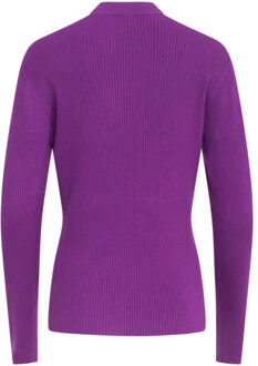 Smashed Lemon 24624 paars e fijngebreide top met ronde hals | - XL