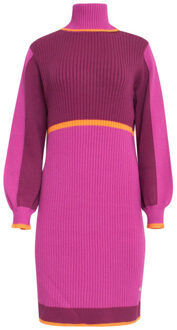 Smashed Lemon 24627 blok gebreide jurk | Rood - XXXL