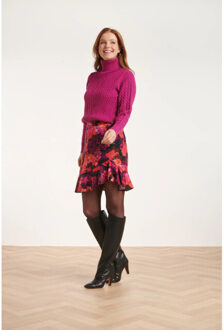 Smashed Lemon 24628 gebreid top met gevlochten structuur | Rood - XXL