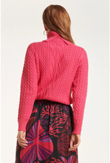 Smashed Lemon 24628 gebreid top met gevlochten structuur | Roze - XXL