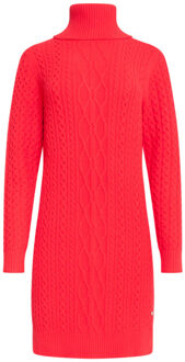 Smashed Lemon 24629 gebreid jurk met vlechtstructuur | Rood