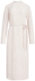 Smashed Lemon 24631 beige e gebreide midi jurk met kabelstructuur | - XXL