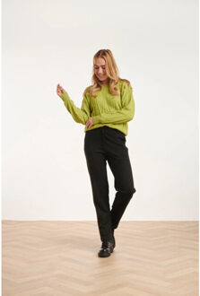 Smashed Lemon 24635 gebreide licht top met kabelstructuur | Groen - XXL