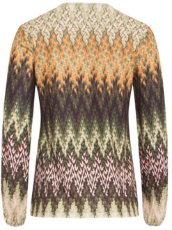 Smashed Lemon 24645 multicolour tint zigzag top | Groen - XS