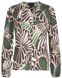 Smashed Lemon 24649 e grafische print top | Zwart - M