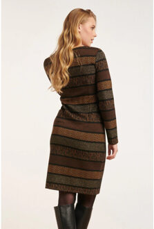 Smashed Lemon 24663 getextureerd jurk met lurex | Zwart - XS