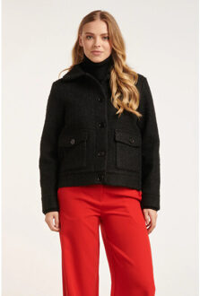 Smashed Lemon 24708 e korte jas met grote zakken | Zwart - 4XL