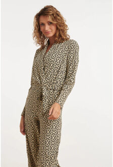 Smashed Lemon 24735 grafisch bloemenprint travel jumpsuit | Wit - XXXL