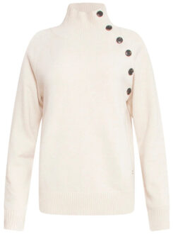 Smashed Lemon 24790 e gebreide coltrui met schouderknopen | Beige - XXL