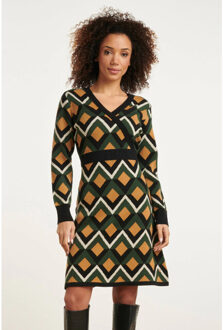 Smashed Lemon 24793 grafisch gebreide jurk | Veelkleurig - XXL