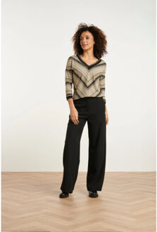 Smashed Lemon 24812 zigzag top | Zwart - XXL