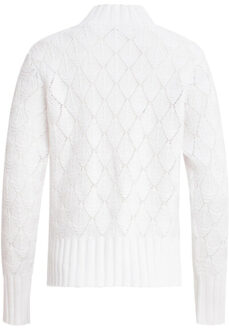 Smashed Lemon 24909 gebreide te top met bladstructuur | Ecru - XL