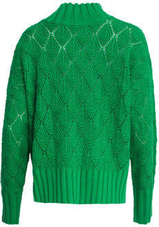 Smashed Lemon 24910 gebreide top met bladstructuur | Groen - XXL