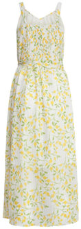 Smashed Lemon 25011 midi strappy jurk met citroenprint | Wit - XS