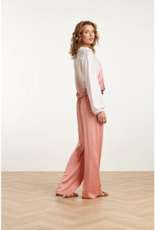 Smashed Lemon 25020 top met kraagvintage mauve ombre print | Wit