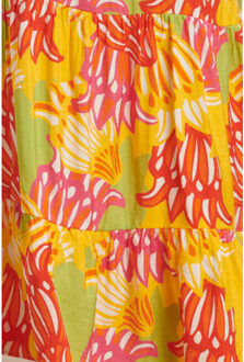 Smashed Lemon 25029 felgede maxi jurk met bloemenprint | Veelkleurig - XS