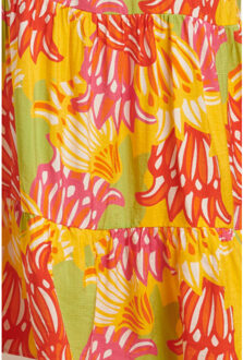Smashed Lemon 25030 v-hals top met fel rijke bloemenprint | Veelkleurig - S