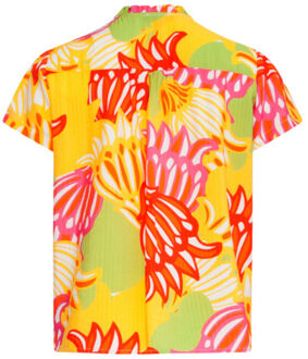 Smashed Lemon 25030 v-hals top met fel rijke bloemenprint | Veelkleurig - XS