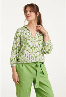 Smashed Lemon 25031 v-hals bloes met slangenprint | Wit