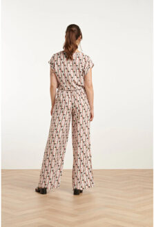 Smashed Lemon 25060 marocain top met palmprint | Beige - S