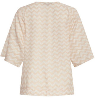 Smashed Lemon 25066 schelpenprint top | Beige - XXXL