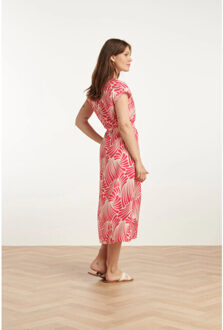 Smashed Lemon 25072 midi jurk met grafische print | Roze