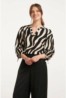 Smashed Lemon 25076 e zebra print top | Wit