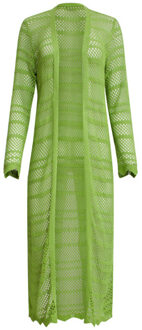 Smashed Lemon 25094 licht maxi cardigan | Groen - 4XL