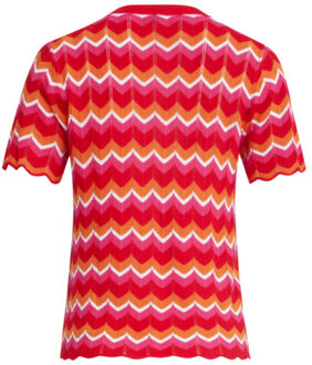 Smashed Lemon 25097 multicoloured zigzag knitted top | Veelkleurig - XS
