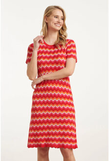 Smashed Lemon 25098 multicoloured zigzag knitted jurk | Veelkleurig - XS