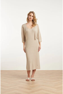 Smashed Lemon 25105 e lurex gebreide bolero | Beige - XXL