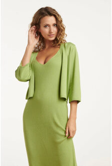 Smashed Lemon 25105 licht zachte gebreide bolero | Groen - 4XL