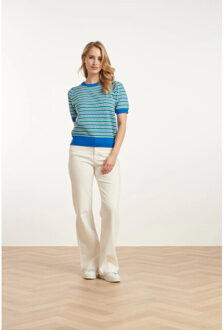 Smashed Lemon 25108 gebreide top met puffy mouwenkobalt, fel | Blauw - XS