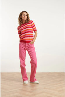 Smashed Lemon 25110 gebreide trui met , tinten, colourblock | Veelkleurig - XS