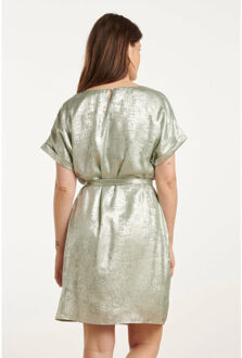 Smashed Lemon 25111 licht metallic zomerjurk | Groen - XS