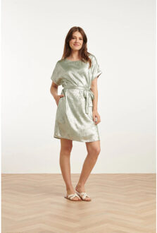 Smashed Lemon 25111 licht metallic zomerjurk | Groen