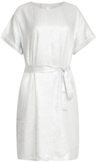 Smashed Lemon 25111 metallic zomerjurk | Zilver - XS