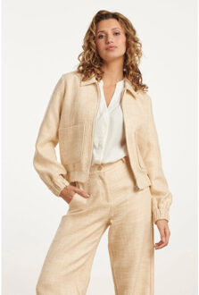 Smashed Lemon 25113 zomerse tweed jas | Beige - S