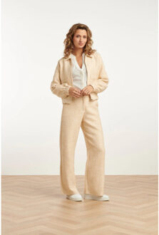 Smashed Lemon 25113 zomerse tweed jas | Beige - XL